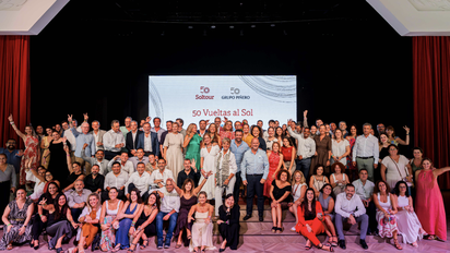 Participantes del mega fam trip de Soltour por su 50 aniversario en el Caribe Mexicano.