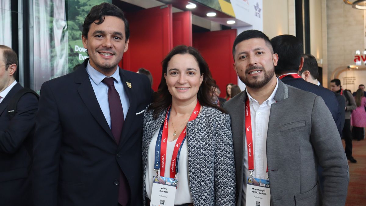 Luis Alejandro Dávila, vicepresidente de Turismo de ProColombia; Valeria Bucheli, representante de Turismo ProColombia y Miguel Angel Ladino, asesor de Turismo ProColombia.