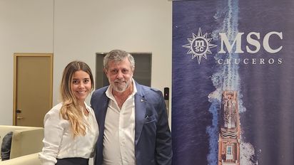Pablo Laudonia, gerente de Ventas para Argentina y Latinoamérica de MSC Cruceros; María Lucía Parera, sales team leader MSC Cruceros.
