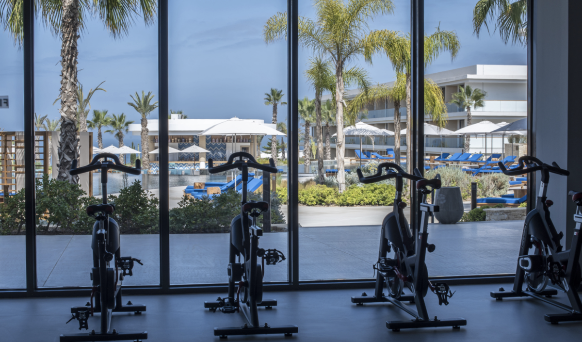 Gimnasio dentro de uno de los hoteles de la cadena Hyatt en España.