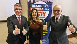 Aldo Valle, representante comercial para Chile de Nexus DMC; Claudia Ferrari, country manager de Chile de Nexus DMC; y Ángel López, director comercial para América de VOY Holidays.