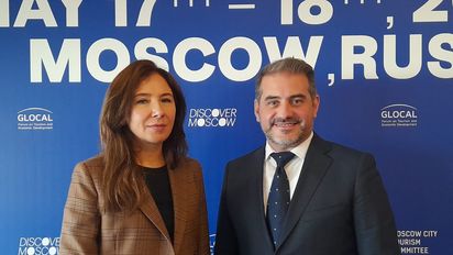 Tatiana Sharshavitskaya, directora adjunta del Comité de Turismo de Moscú; y Maximiliano Mauvecin, director general de Glocal.
