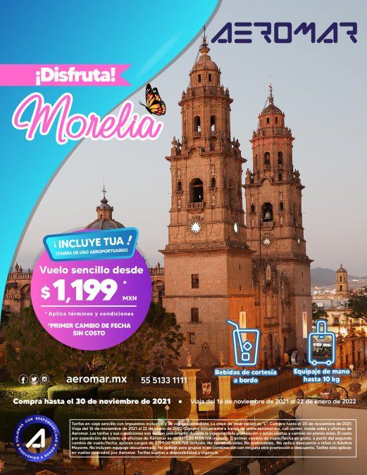 Aeromar inició operaciones en su ruta Ciudad de México-Morelia.