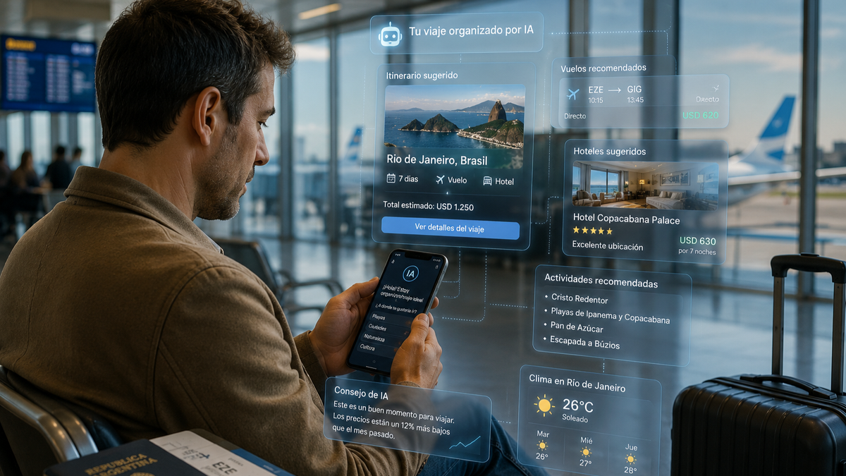 Cada vez más argentinos usan inteligencia artificial para elegir destinos, comparar precios y planificar vacaciones sin intermediarios ni agencias de viajes.