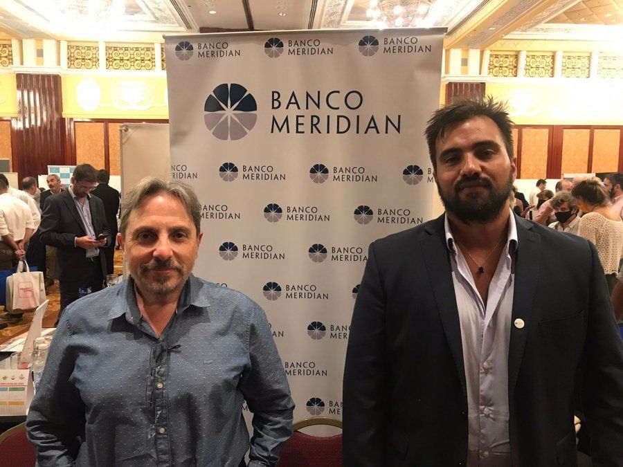 Gabriel Altwarg y Matías Pons, responsable comercial y gerente comercial, respectivamente, de Banco Meridian, durante ECTU.