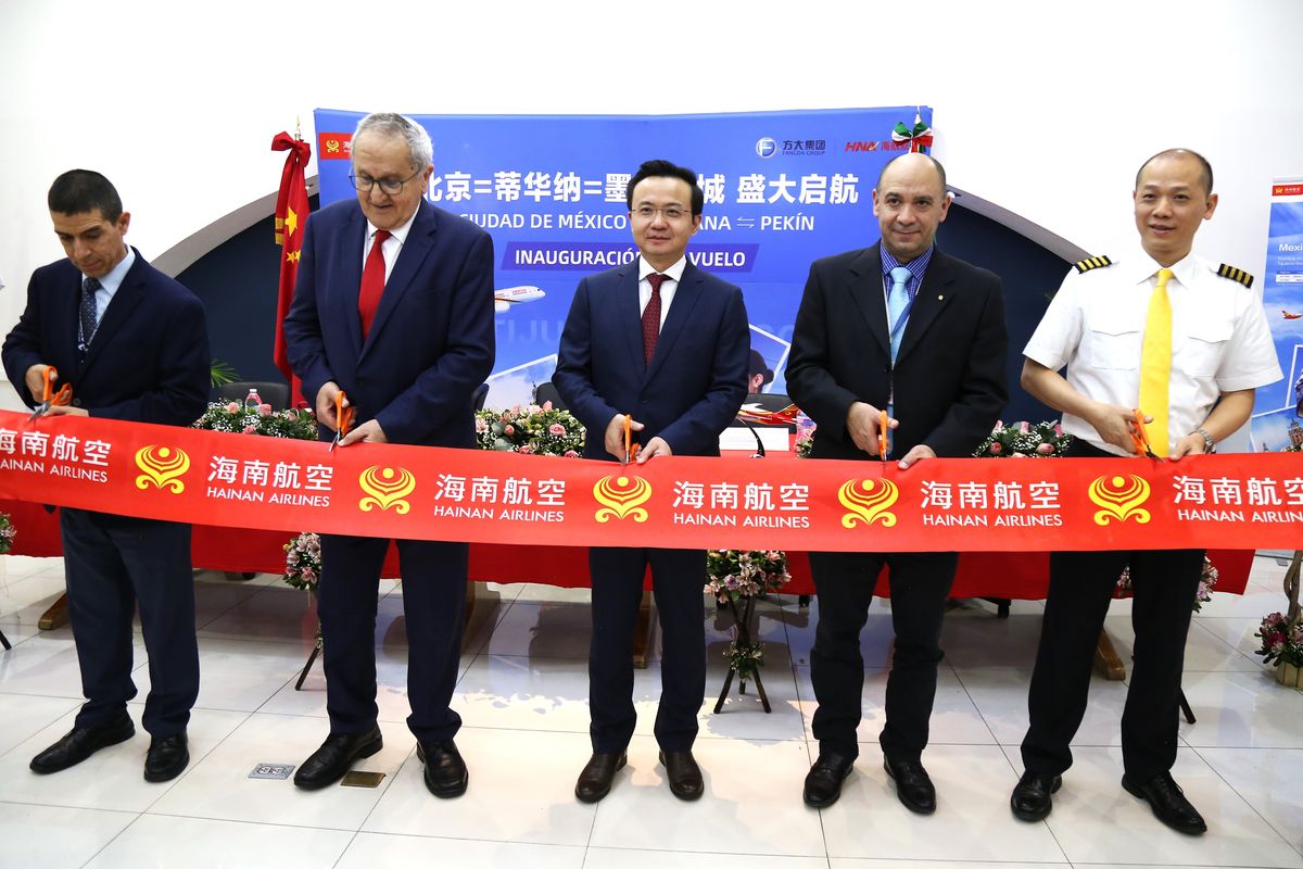 Hainan Airlines estrenó el vuelo Beijing-Tijuana-Ciudad de México.