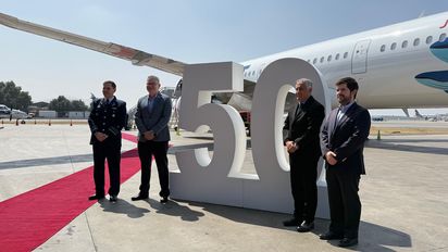 Carlos Madina, DGAC; Estuardo Ortiz, JetSmart; Danilo Núñez, Ministerio de Obras Públicas; Martin Mackenna, JAC.