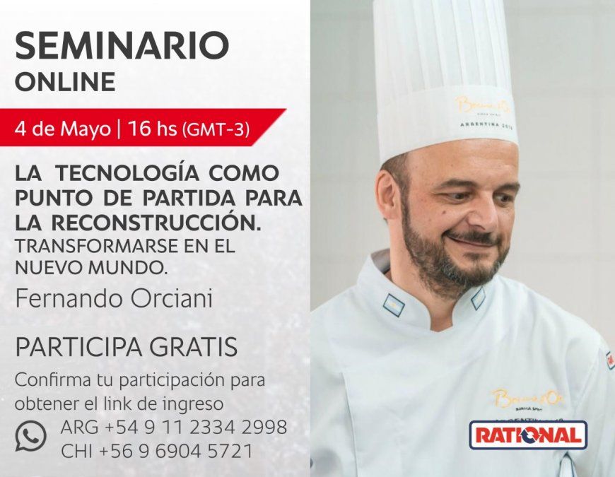 Seminario online a cargo del chef Fernando Orciani.