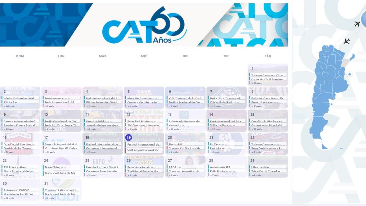 El Calendario Turístico CAT permite buscar eventos por provincia, categoría y alcance, guardarlos y sincronizarlos, y apunta a integrar en una misma agenda la actividad de los destinos.
