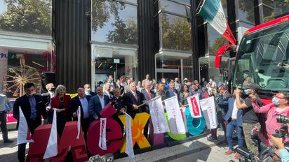 Así se inauguraba la nueva ruta del bus turístico Turitour, que une CDMX y Teotihuacán pasando por AIFA y sus museos.
