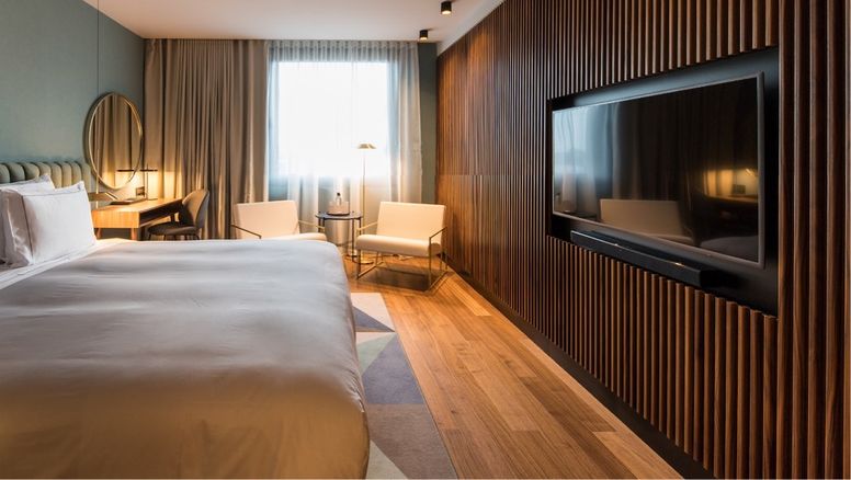 Habitación del hotel Sofía en Barcelona.