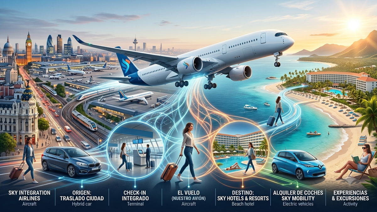 Las aerolíneas ya no se conforman con la comercialización exclusiva de billetes de avión y están desplegando una agresiva estrategia de integración vertical.