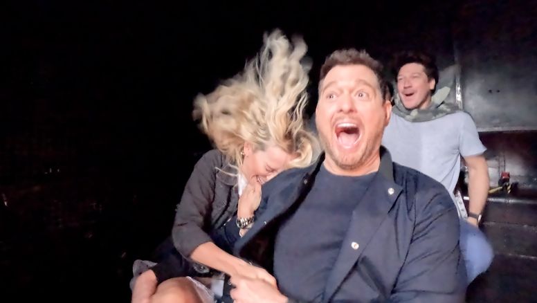 Bublé y Lopilato en la Torre del Terror del parque Hollywood Studios de Walt Disney World Resort.