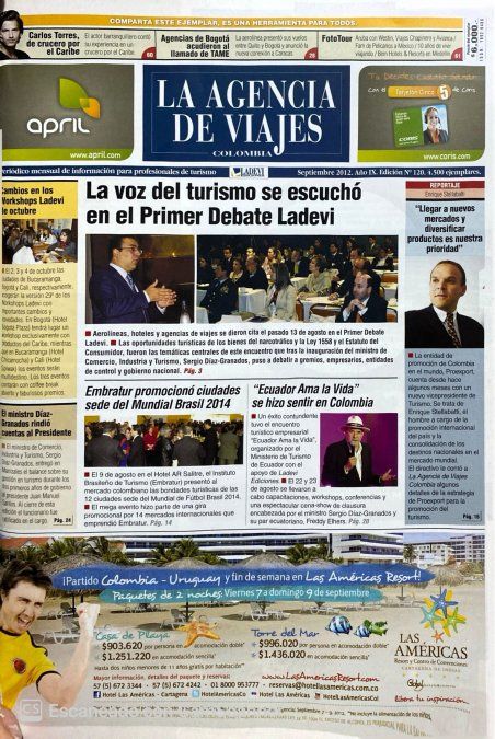 Edición #120 de la Revista la Agencia de Viajes, año 2012.