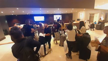 Los pasajeros varados de Latam Airlines fueron alojados en el Sheraton Lima.