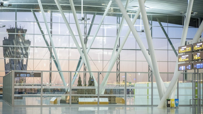 Aeropuerto de Santiago de Compostela (Galicia, España).