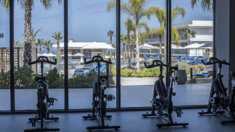 Gimnasio dentro de uno de los hoteles de la cadena Hyatt en España.