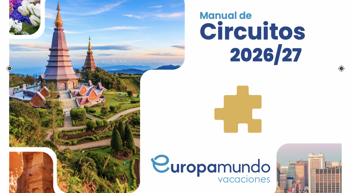 Portada del nuevo folleto de circuitos de Europamundo.