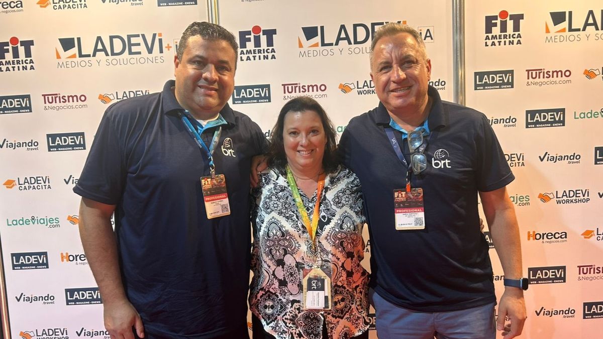 Grupo BRT: Robson Correa, gerente de ventas; Jacqueline Rodriguez, directora comercial; Mario Martinez, director. Grupo BRT: Robson Correa, gerente de ventas; Jacqueline Rodriguez, directora comercial; Mario Martinez, director.