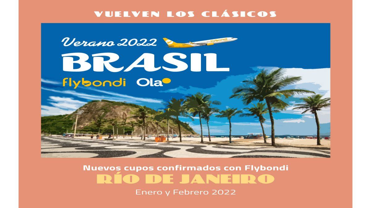 Los cupos confirmados son a Río de Janeiro y Florianópolis con Flybondi.