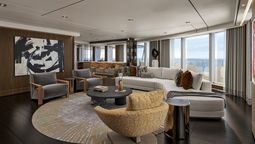 Tempo Reps: Skyview Regent Suite tiene 817 m², capacidad para 6 pasajeros, con sauna, ascensor exclusivo, mayordomo y conductor para experiencias en tierra, entre otras características.
