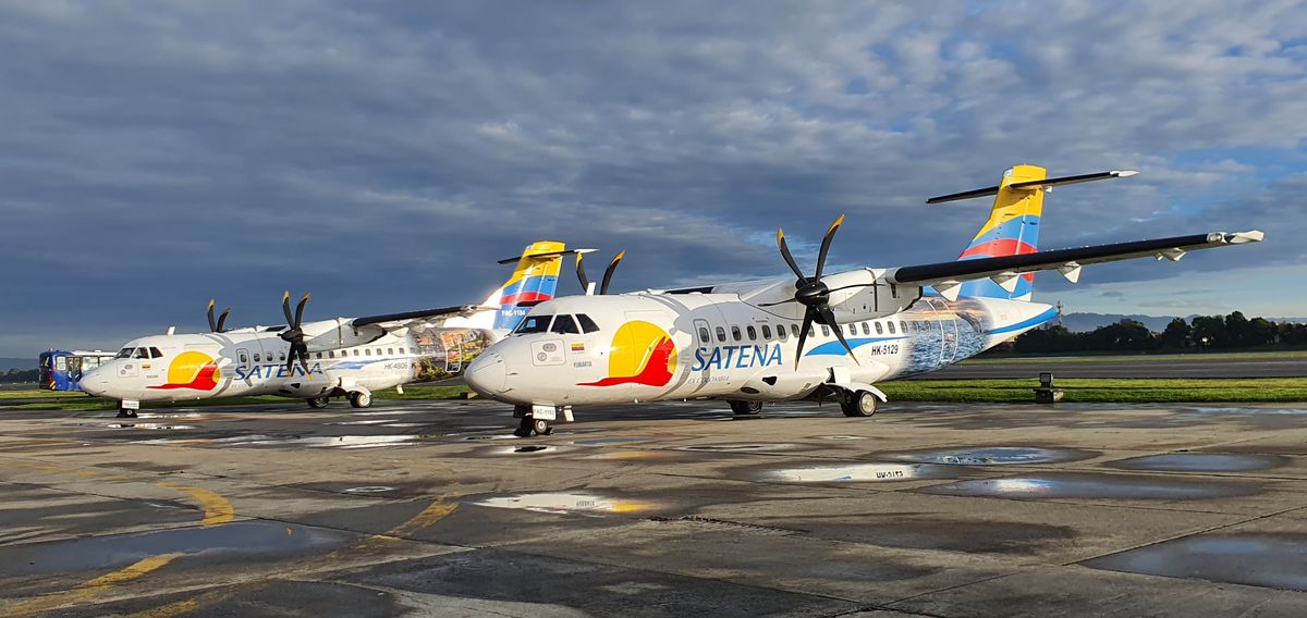 Dos de los ATR de Satena. Dos de los ATR de Satena.