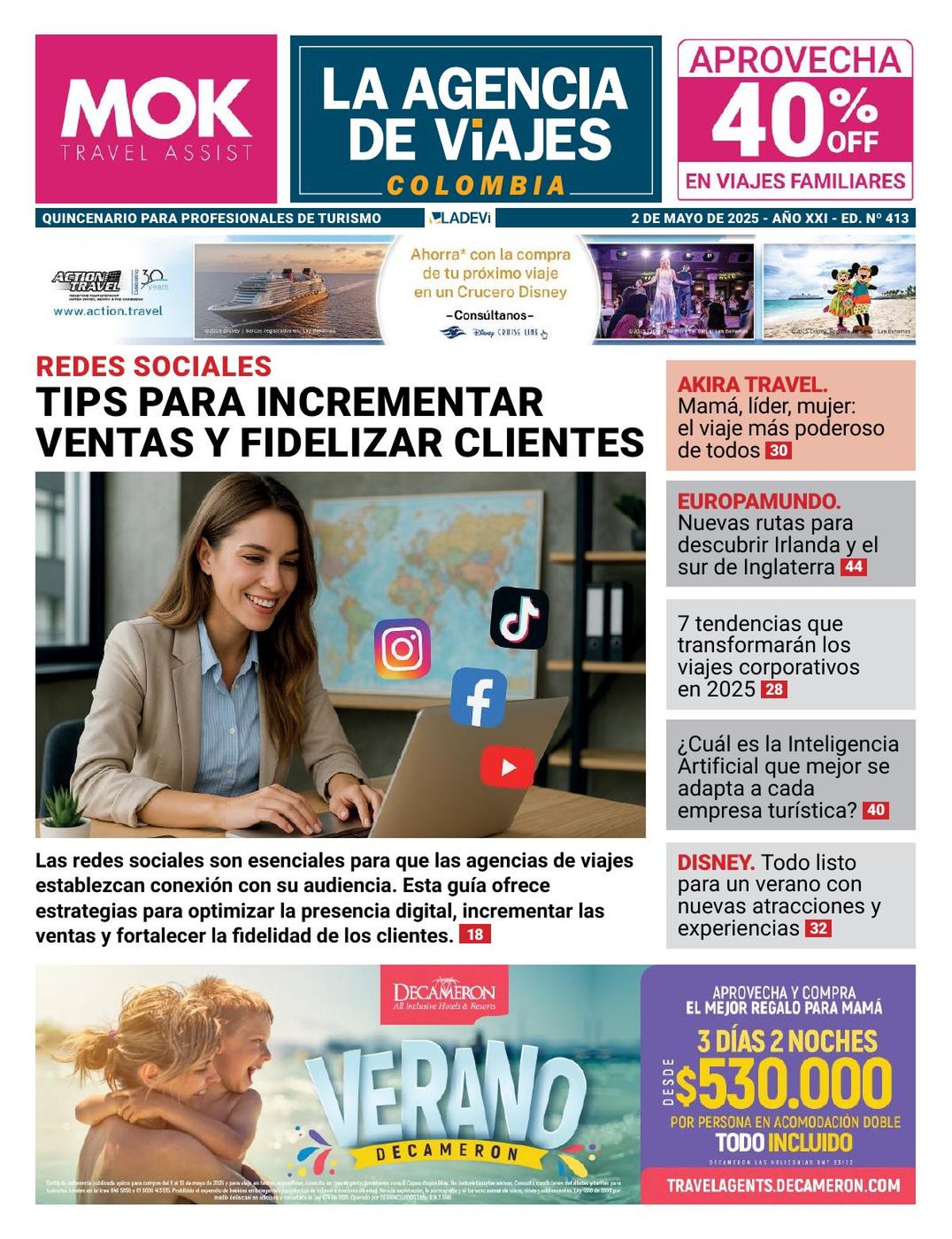 Edición #413 de la Revista La Agencia de Viajes Colombia.