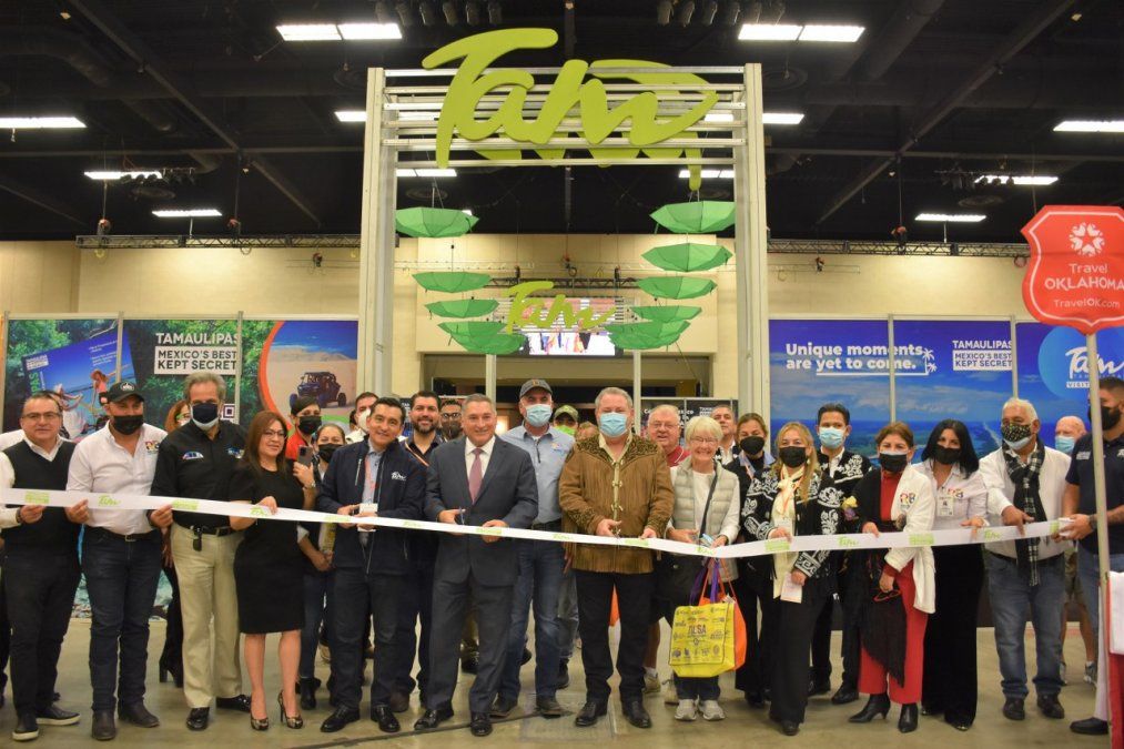 Inauguración del stand de Tamaulipas en Winter Texan Expo 2022.