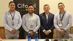 Equipo de Citadel Mayorista de Turismo, encabezado por su presidente Giovanny Pinargote (2do der.).