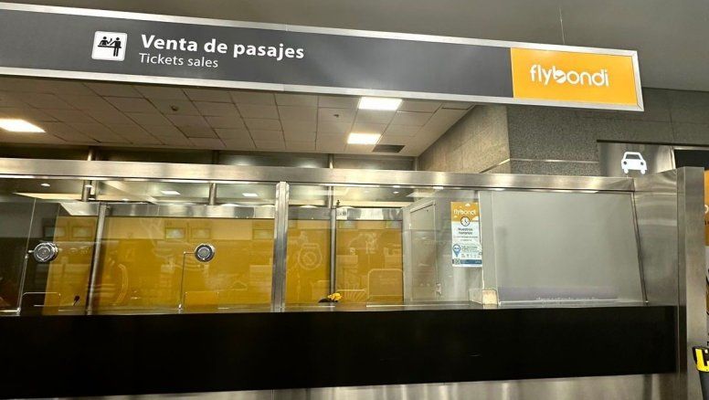 Imagen del nuevo local de Flybondi en Aeroparque.