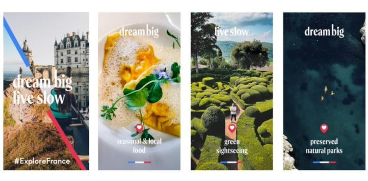 Algunos de los carteles promocionales de Atout France.