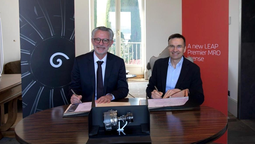 El CEO de Iberia, Marco Sansavini y el CEO de CFM International, Gaël Méheust