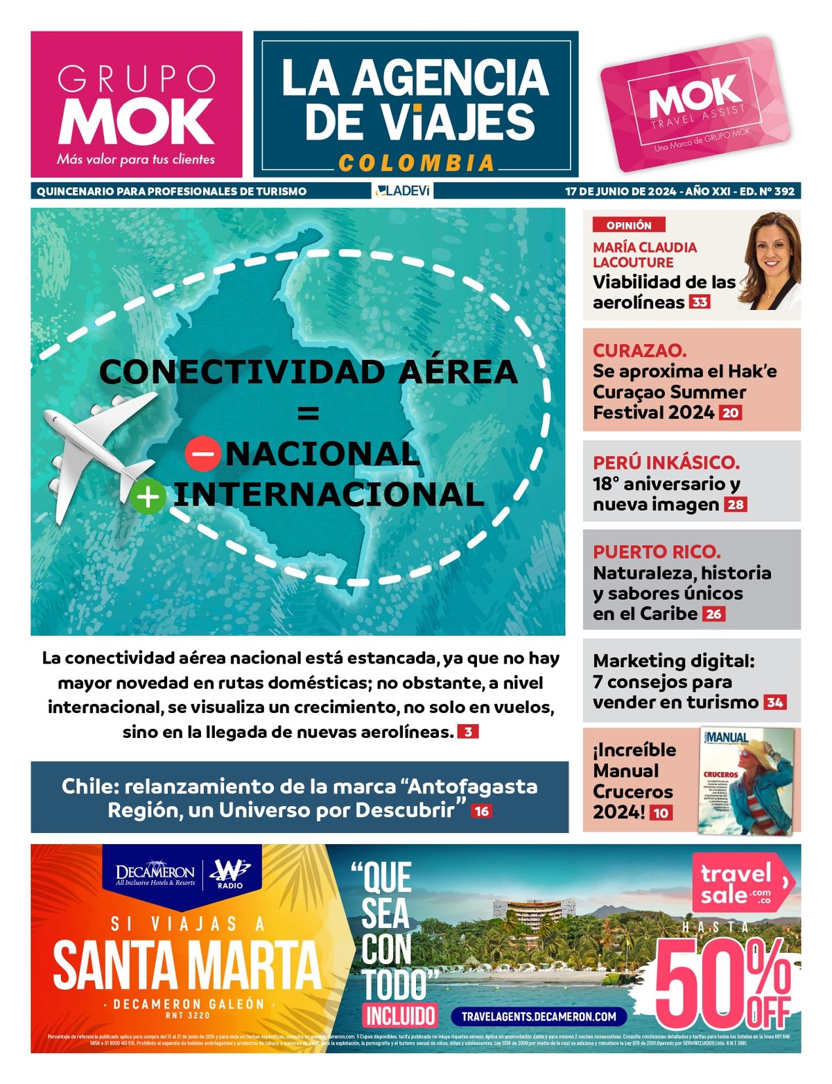 Revista La Agencia de Viajes, edición #392.