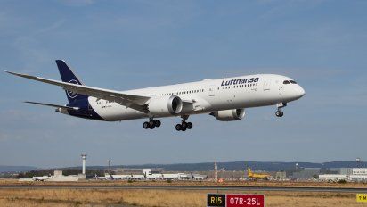 Uno de los Boeing B-787 Dreamliner de Lufthansa.