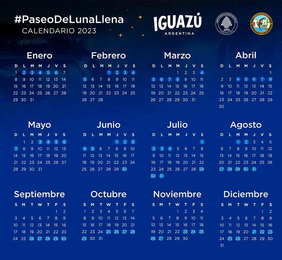 Cataratas del Iguazú: estos son los días oficiales en los que se puede hacer el Paseo de Luna Llena durante 2023.