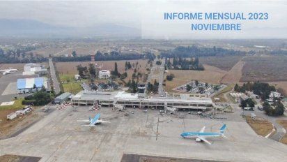 Tapa del informe de ANAC correspondiente al transporte aéreo de noviembre de 2023.