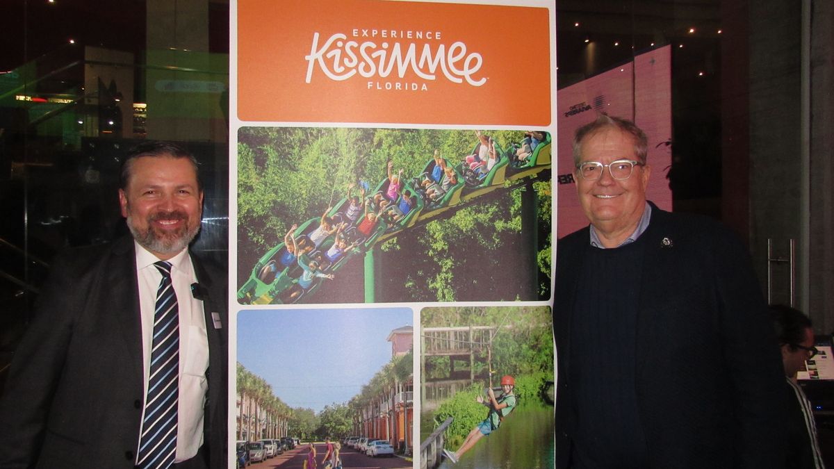 DT Minich, presidente y CEO de Experience Kissimmee Florida y Carlos Valbuena, gerente general para Colombia, Panamá y Ecuador de Aviareps.