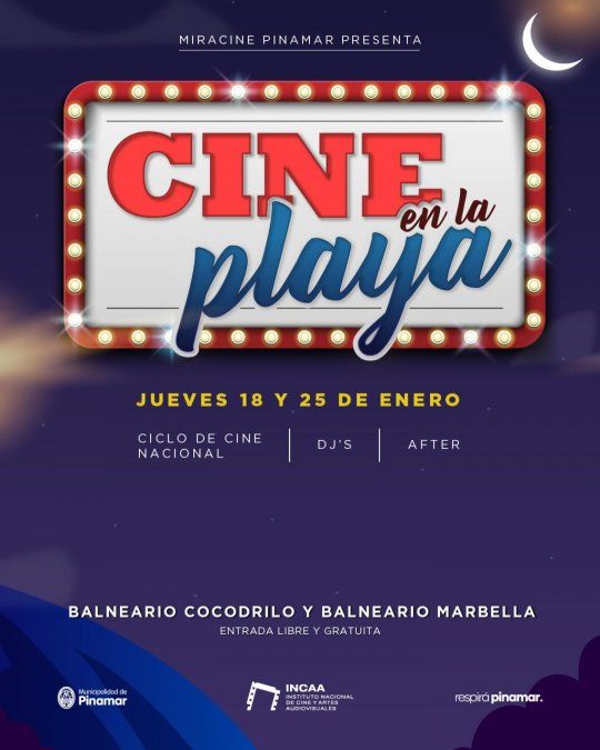 El cine llega a las playas de Pinamar este verano 2024.