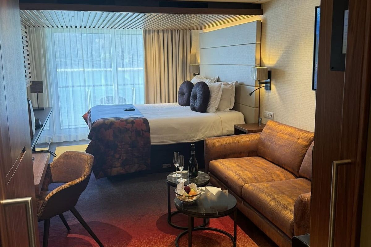 Las cabinas del AmaMagna son verdaderas suites de hotel con todas las comodidades y amplios espacios.