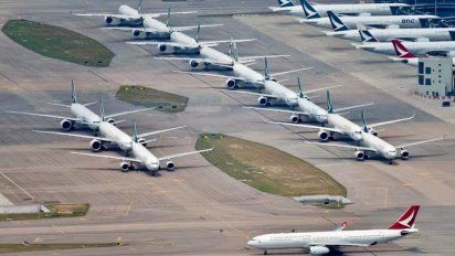 La paralización aérea en imágenes