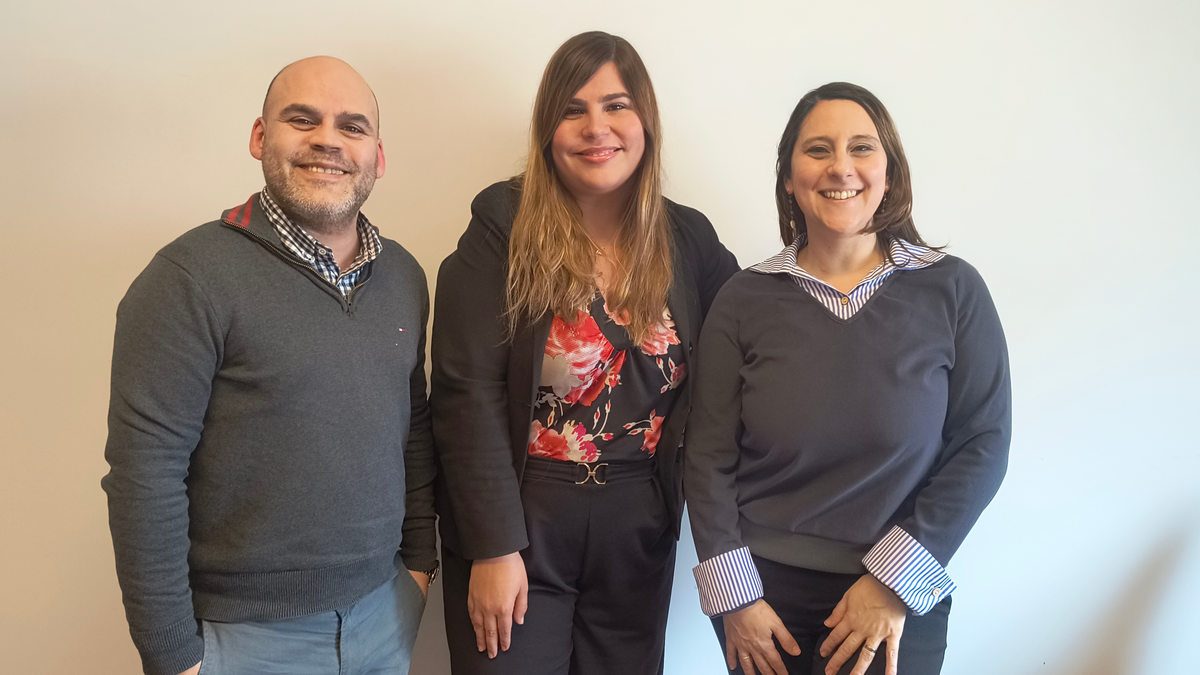 Promovêre: Lucas Valentín, director de Marketing; junto a Andrea Tosi, gerente de Promoción; y Carla Polise, directora Comercial.
