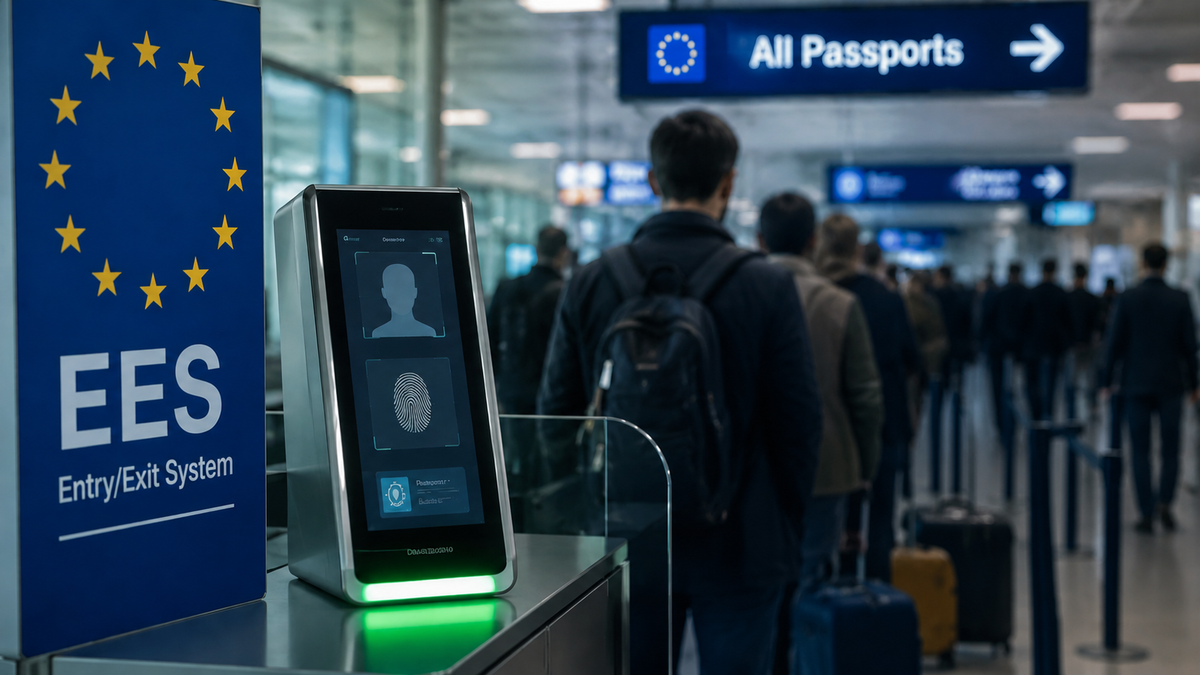 El sistema EES de la Unión Europea incorpora controles biométricos en aeropuertos y genera preocupación en Italia por demoras.