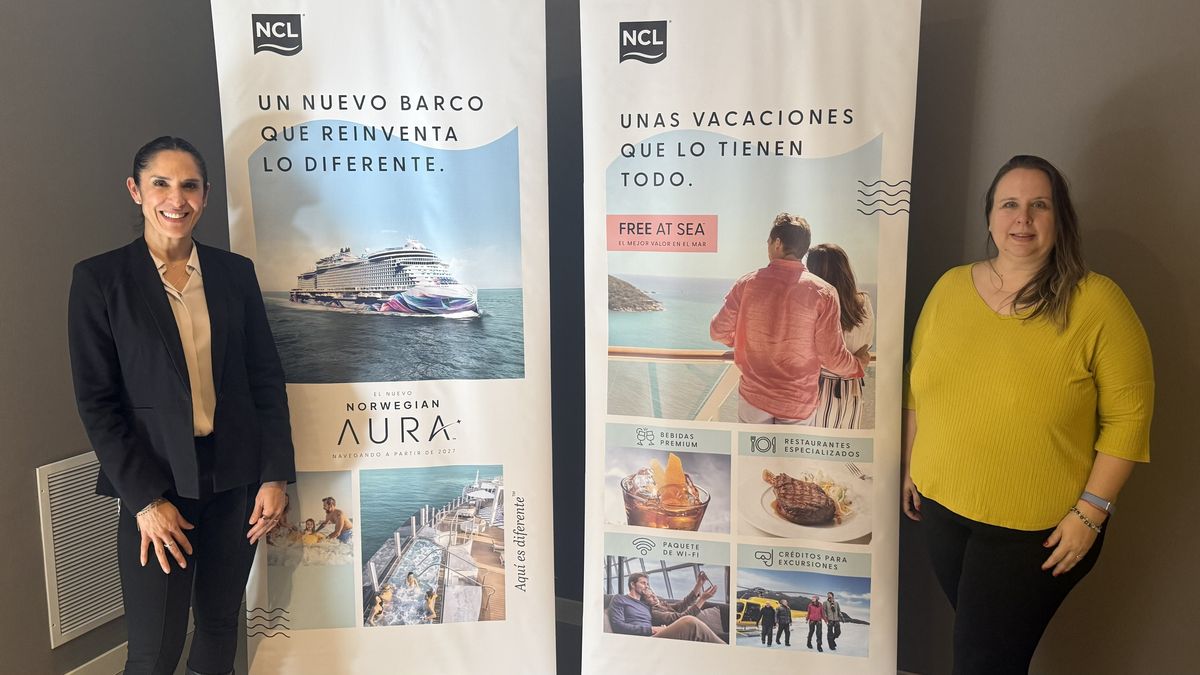 Larissa Valero, Business Development Manager de NCL para Latam; junto a Mariana Benseñor, gerente de Ventas de Vanguard Marketing.