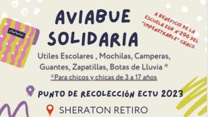 Aviabue solidaria colecta ben fica para ayudar a chicos de Chaco