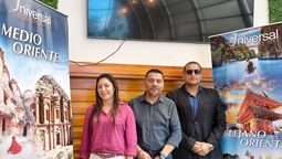 Cecilia Paredes (Universal de Viajes); Alexander Bravo (In Travel) y; Boris Ortega, presidente ejecutivo de Universal de Viajes. 