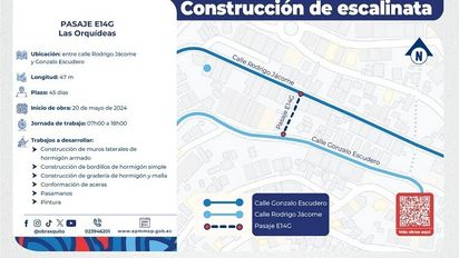 La construcción de&nbsp; las escalinatas en el barrio Orquídeas en el cantón Quito, da inicio y beneficiará a más de 300 transeuntes.