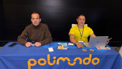 Patricio Cattan. gerente de Agencias de Polimundo; y David Cevallos, ejecutivo comercial, en el Ladevi Workshop en Quito.&nbsp;