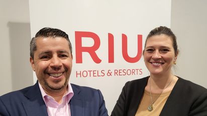 Enrique Mejía, gerente de Ventas de RIU Hotels & Resorts para Colombia, Ecuador y Guatemala; y Lina Bassi, directora de Contratación & Ventas Latinoamérica de RIU Hotels & Resorts.