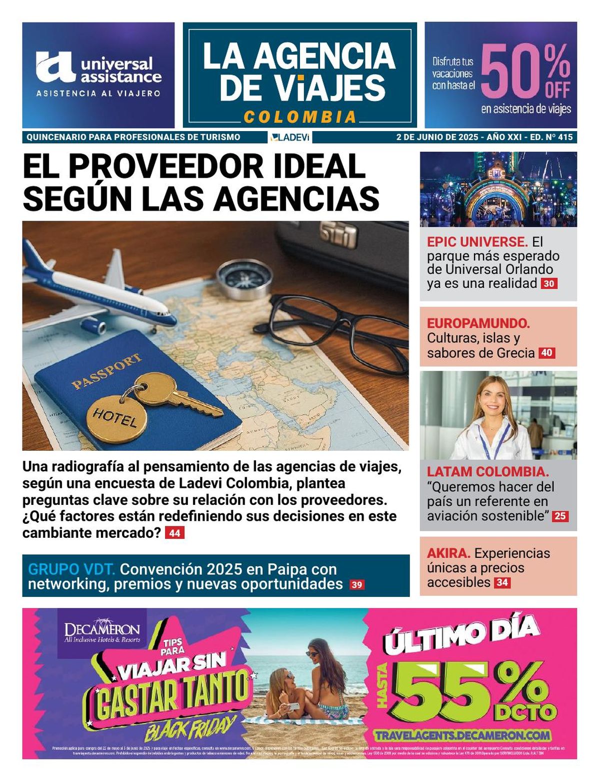Edición #415 de la Revista La Agencia de Viajes Colombia.