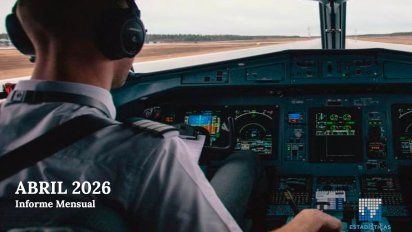 Cubierta del informe estadístico de ANAC correspondiente al tráfico aéreo de abril de 2026.